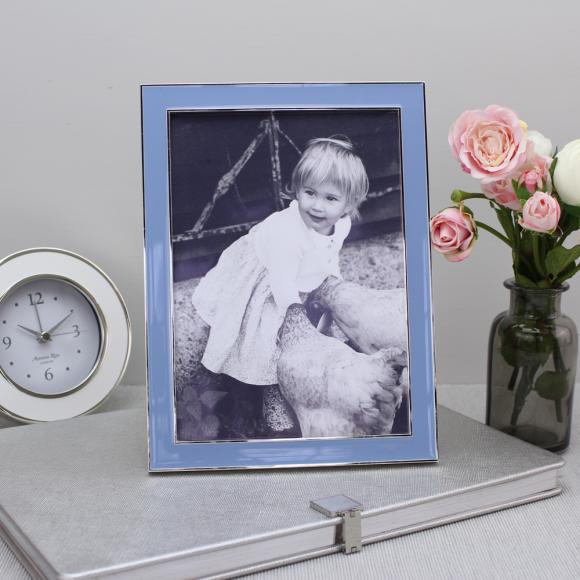 Addison Ross Enamel Photo Frame Periwinkle & Silver