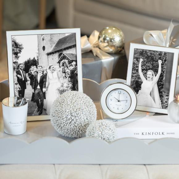 Addison Ross Enamel Photo Frame Sage & Silver