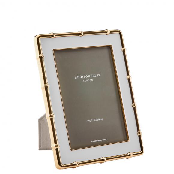 Addison Ross Bamboo Photo Frame Gold & White