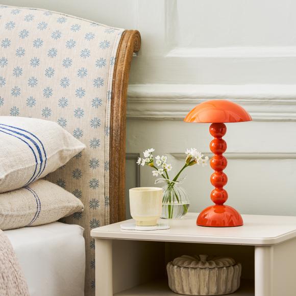 Addison Ross Rechargeable Bobbin LED Portable Lamp Orange