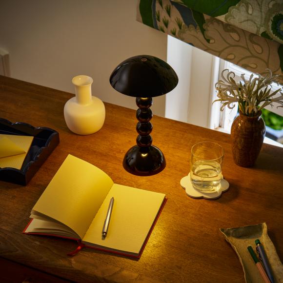 Addison Ross Rechargeable Bobbin LED Portable Lamp Black