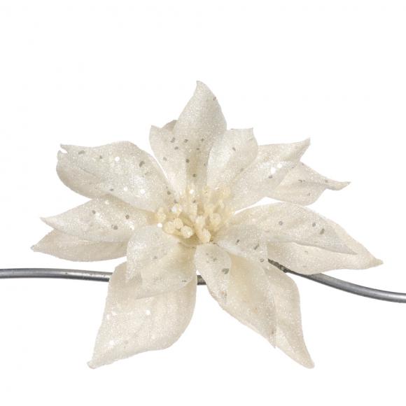 Goodwill Gilt Sparkle Poinsettia on Clip