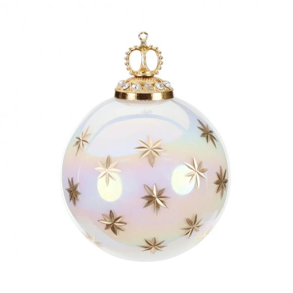 Goodwill Glass Iridescent Metallic Cap Star Ball