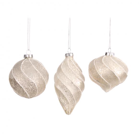 Goodwill Glass Antique 3D Swirl Ball Finial Ornament