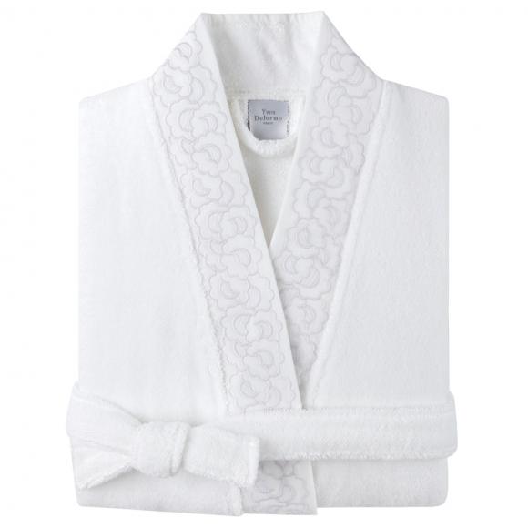 Yves Delorme Festons Ladies Shawl Collar Bathrobe