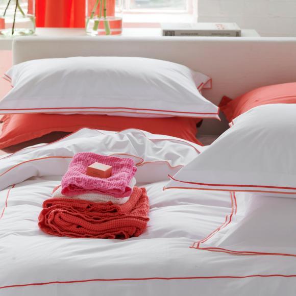 Designers Guild Astor Coral Pink Oxford Pillowcase Pair