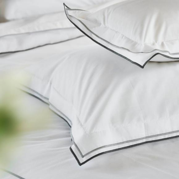 Designers Guild Astor Silver & Slate Oxford Pillowcase Pair