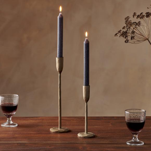 Nkuku Rustic Soy Blend Dinner Candle - Charcoal 