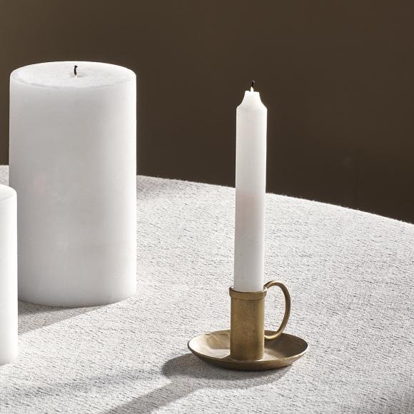 Nkuku Rustic Soy Blend Dinner Candle - White 