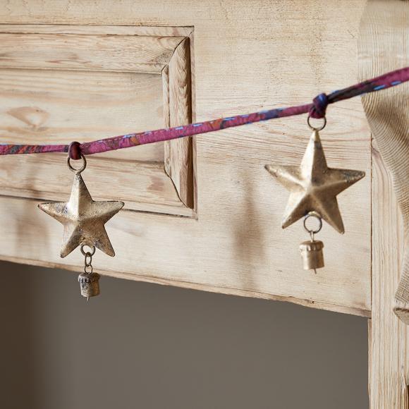 Nkuku Didi Star Garland - Antique Brass