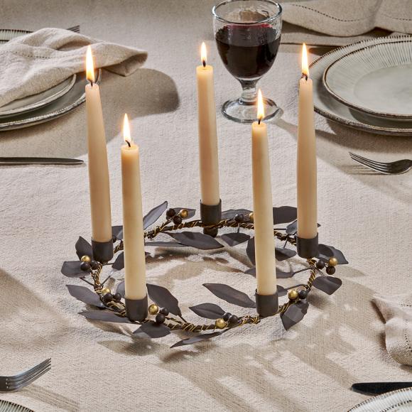 Nkuku Tula Garland Candle Holder - Brass & Rust