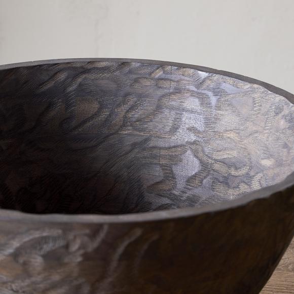 Nkuku Nyati Wooden Serving Bowls - Dark Brown