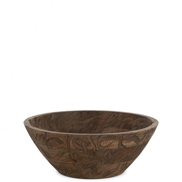 Nkuku Nyati Wooden Serving Bowls - Dark Brown