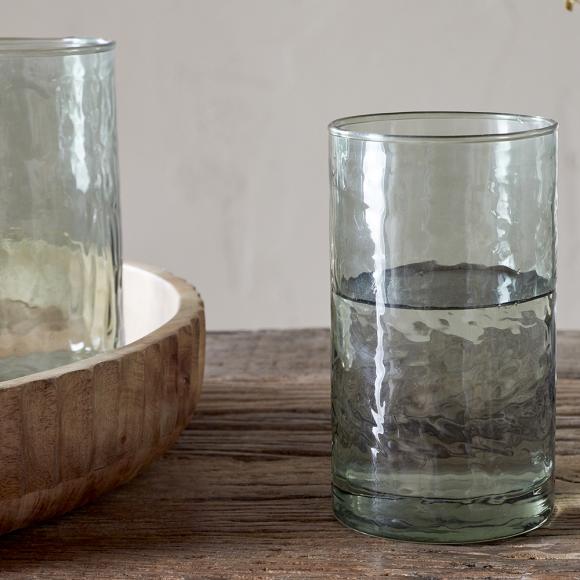 Nkuku Yala Hammered Highball  - Sage Green