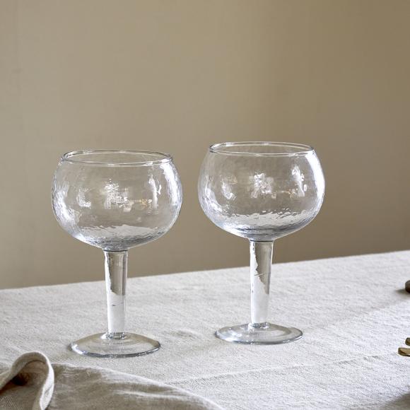 Nkuku Yala Hammered Gin Glasses - Clear