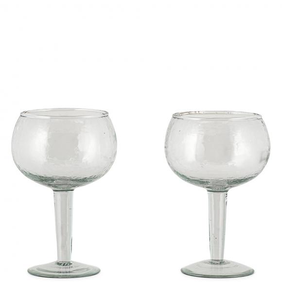 Nkuku Yala Hammered Gin Glasses - Clear