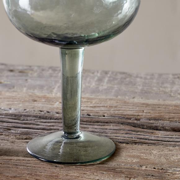 Nkuku Yala Hammered Gin Glasses - Sage Green