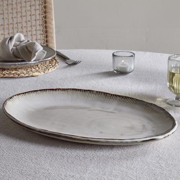 Nkuku Malia Large Oval Platter - Cream