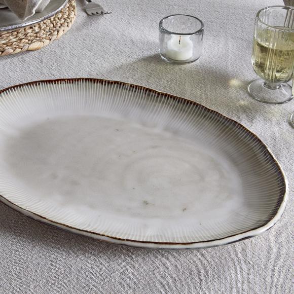 Nkuku Malia Large Oval Platter - Cream