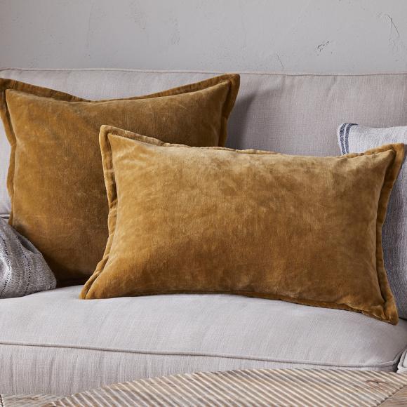 Nkuku Sela Velvet Cushion Cover - Ochre