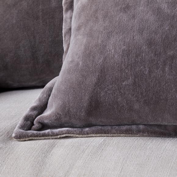 Nkuku Dhara Velvet Cushion Cover - Charcoal