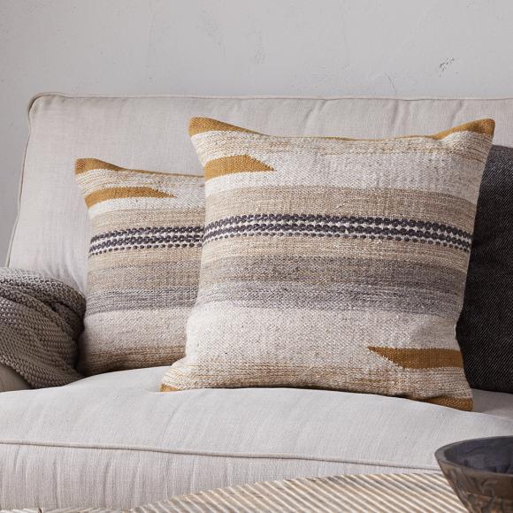 Nkuku Aravali Wool Cushion Cover - Ochre