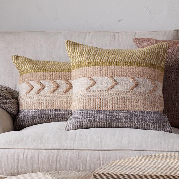Nkuku Tuleeka Wool Cushion Cover - Ochre