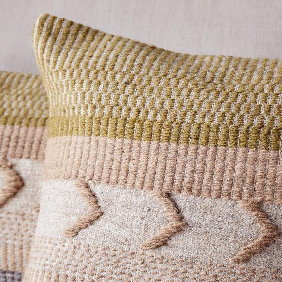 Nkuku Tuleeka Wool Cushion Cover - Ochre