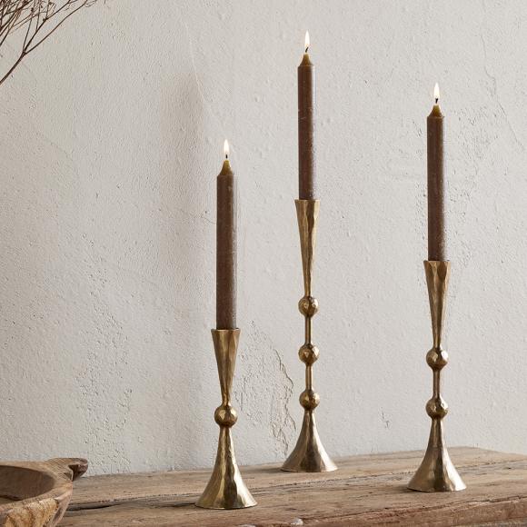 Nkuku Javanee Candle Holders - Antique Brass