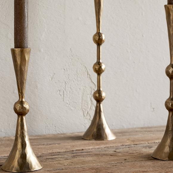 Nkuku Javanee Candle Holders - Antique Brass