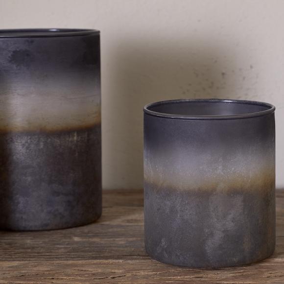 Nkuku Etti Tealight Holders - Navy & Smoke