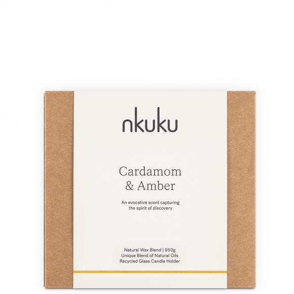 Nkuku Cardamom & Amber Three Wick Scented Candle 