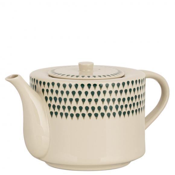 Nkuku Juniper Drop Teapot  - Cream & Juniper