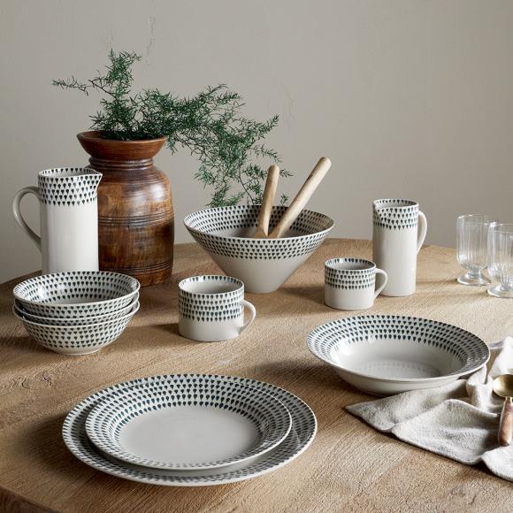 Nkuku Juniper Drop Jug - Cream & Juniper