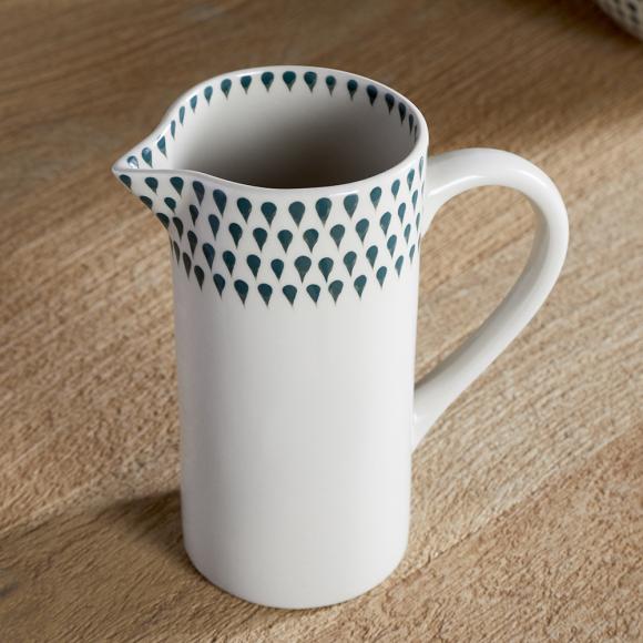 Nkuku Juniper Drop Jug - Cream & Juniper