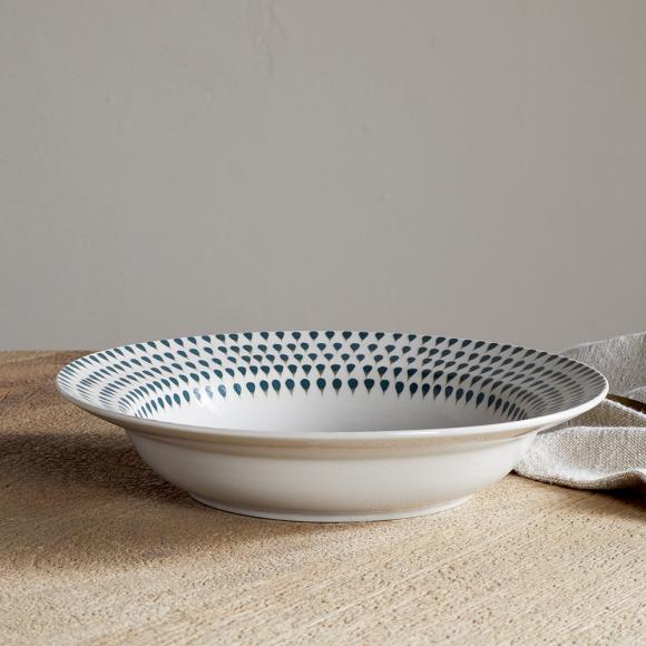 Nkuku Juniper Drop Pasta Bowl - Cream & Juniper 