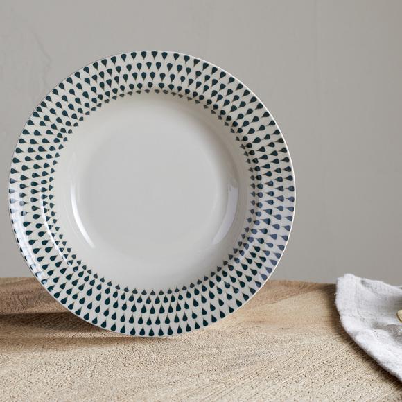 Nkuku Juniper Drop Pasta Bowl - Cream & Juniper 