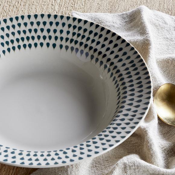 Nkuku Juniper Drop Pasta Bowl - Cream & Juniper 