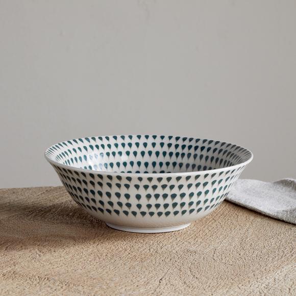 Nkuku Juniper Drop Cereal Bowl - Cream & Juniper 