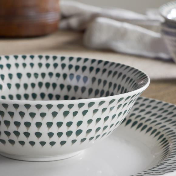 Nkuku Juniper Drop Cereal Bowl - Cream & Juniper 