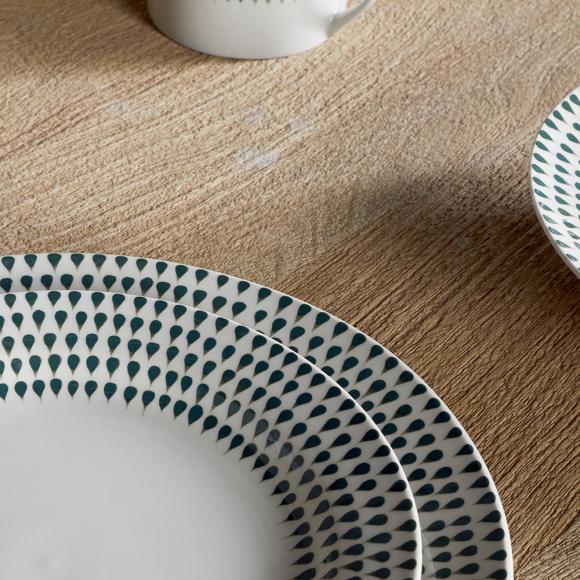 Nkuku Juniper Drop Plates - Cream & Juniper 