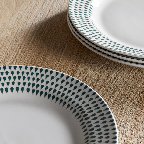 Nkuku Juniper Drop Dinnerware Set - Cream & Juniper 