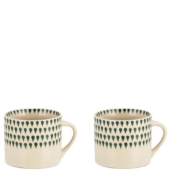 Nkuku Juniper Drop Small Mugs - Cream & Juniper