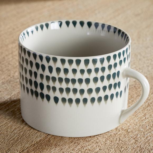 Nkuku Juniper Drop Large Mugs - Cream & Juniper