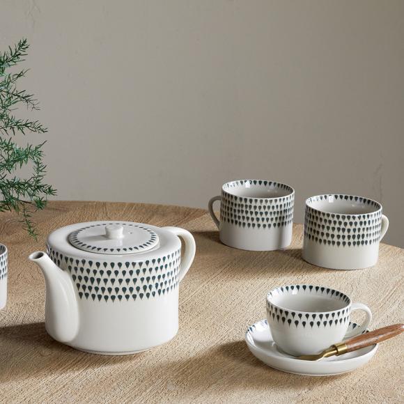 Nkuku Juniper Drop Large Mugs - Cream & Juniper