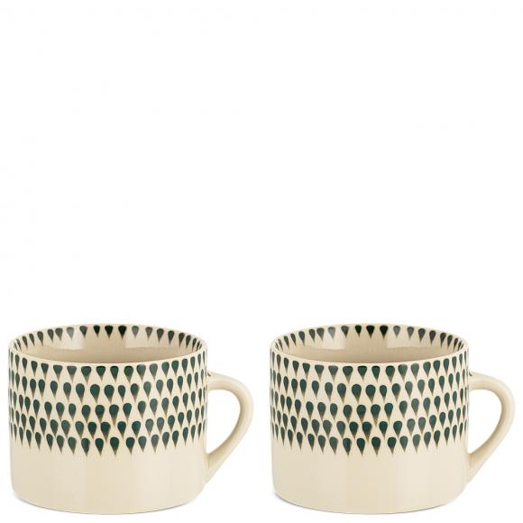 Nkuku Juniper Drop Large Mugs - Cream & Juniper