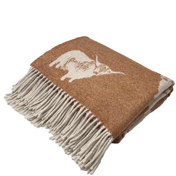 Remony Nature Throw Highland Cow Rust