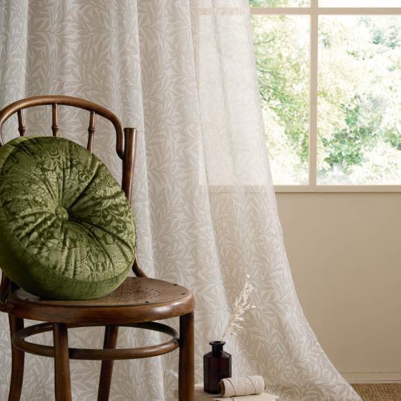 William Morris At Home Original Willow Linen Voile Sheer Curtain Panel