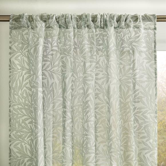 William Morris At Home Original Willow Sage Voile Sheer Curtain Panel