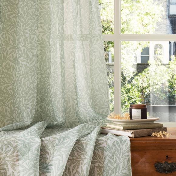 William Morris At Home Original Willow Sage Voile Sheer Curtain Panel